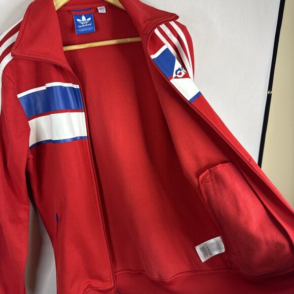 Vintage Adidas Originals Track Jacket Men’s M Red Trefoil 3-Stripe Retro - Picture 5 of 8
